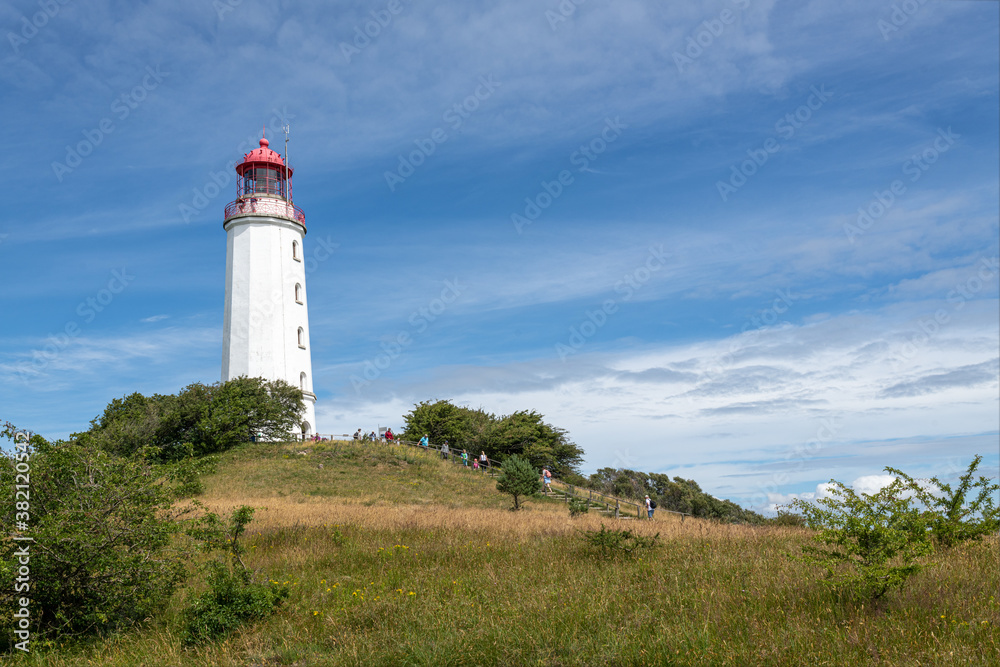 lighthouse on the german island hiddensee in the baltic sea