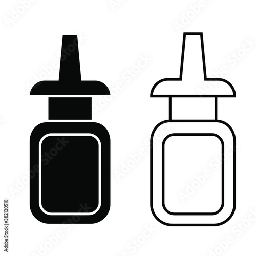 Nasal spray icon vector set. Bottle drops illustration sign collection. remedy symbol. 