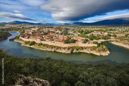 Medieval village and stone wall in Spain. Buitrago del Lozoya photo