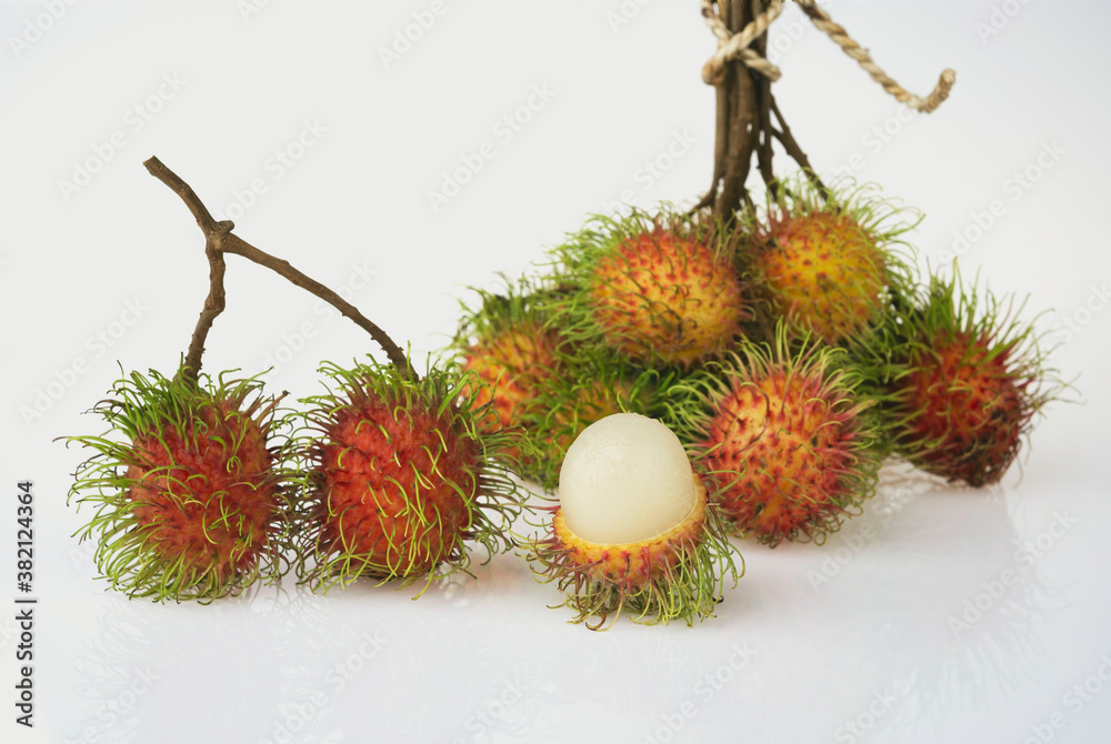 rambutans on a white background rambutans on a white background