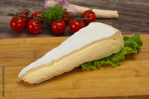 Brie cheese triangle served salad