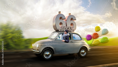 Geburtstagsauto Happy Birthday 66