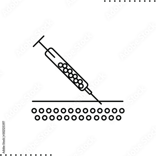 liposuction procedure for removing subcutaneous fat for weight loss. Cosmetic surgery vector icon in outlines
