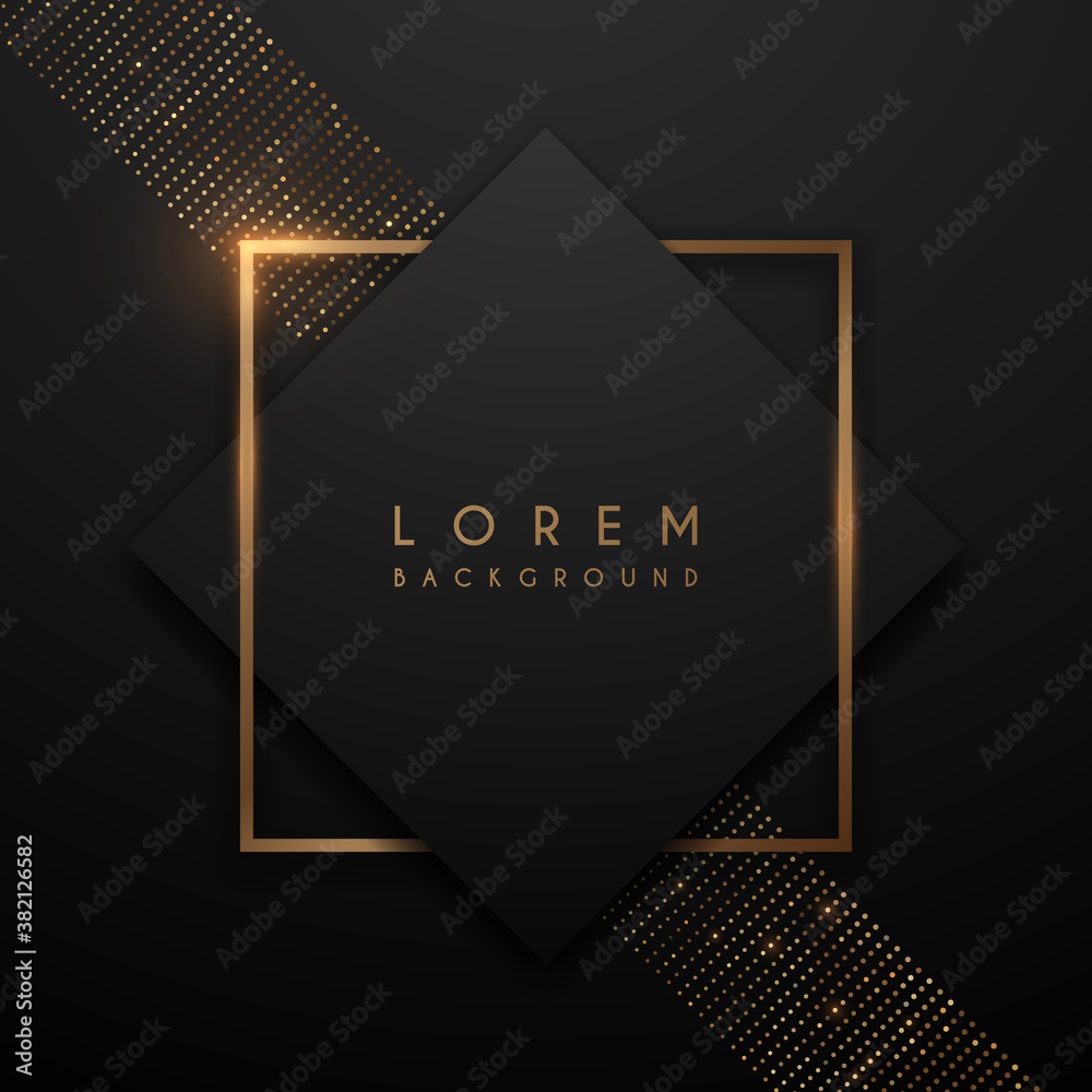 Luxury black and gold square background