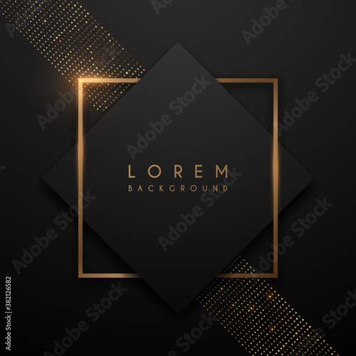 Luxury black and gold square background