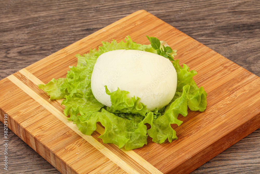 Italian Mozzarella cheese over board Italian Mozzarella cheese over board
