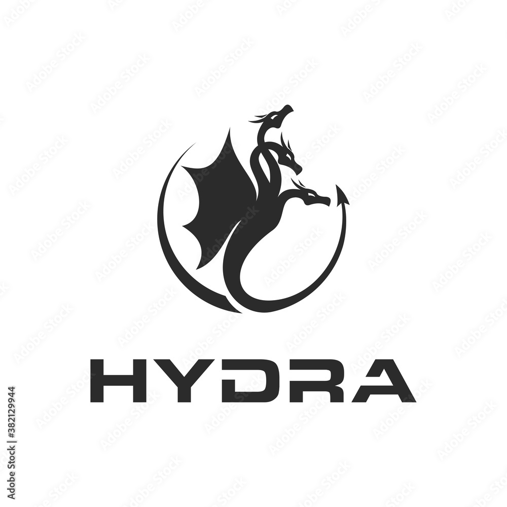 hydra logo black icon design vector illustration Stock Vector