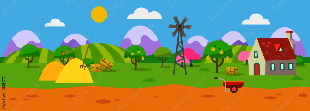 Obraz premium Rural Farm Scene