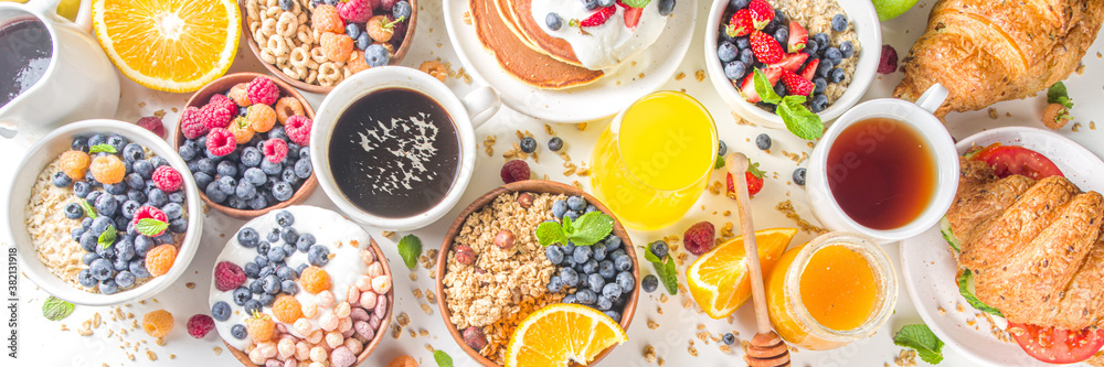 Various breakfast food concept