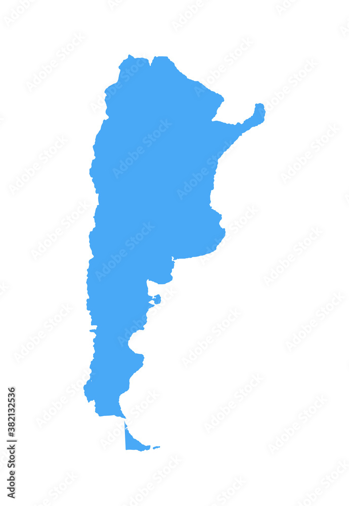 Argentina Map - Vector Solid Contour