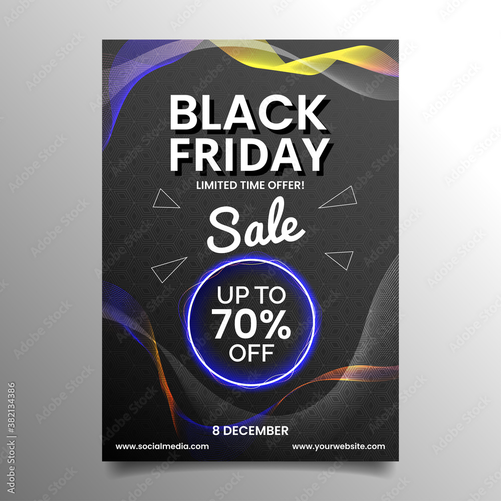 Black friday sale abstract design flyer template