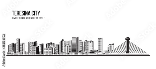 Cityscape Building Abstract shape and modern style art Vector design -  Teresina city  brazil 