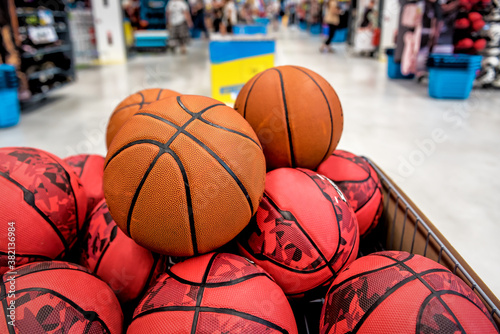 basketball balls in the sport market photo
