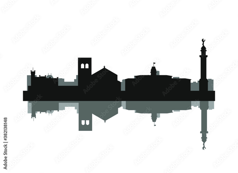 Trieste city skyline in Italy