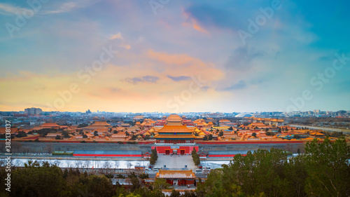 Shenwumen (Gate of Divine Prowess) at the north end of the Forbidden City in Beijing, China photo