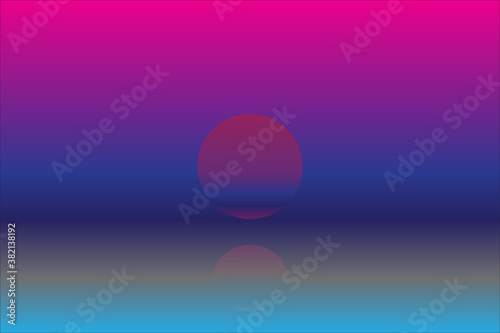 Dramatic Sunset Vector Illustration
