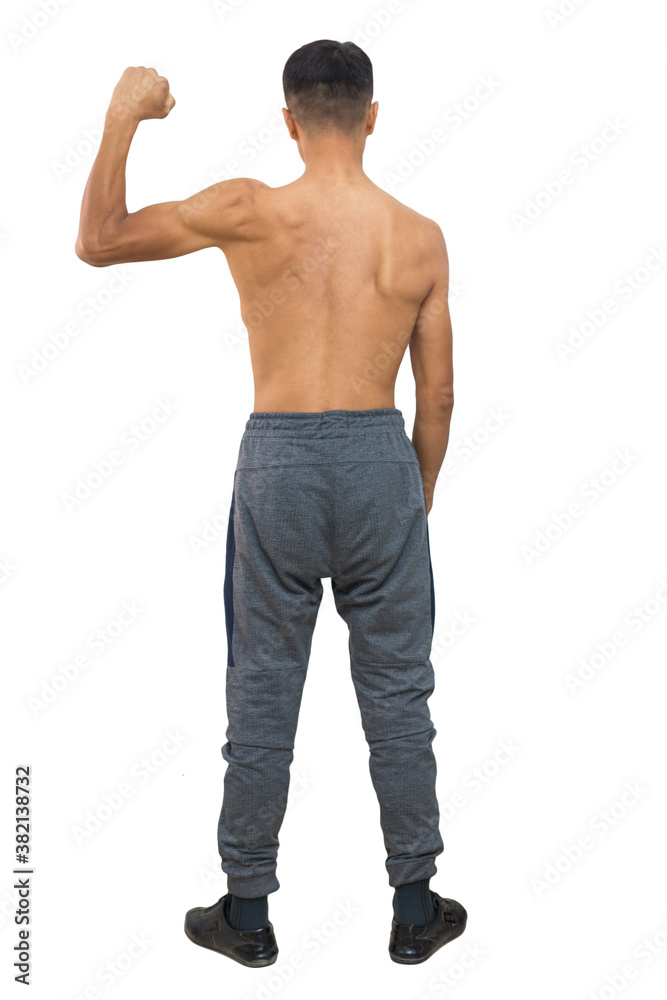 Fototapeta premium perfect man from the back on a white background