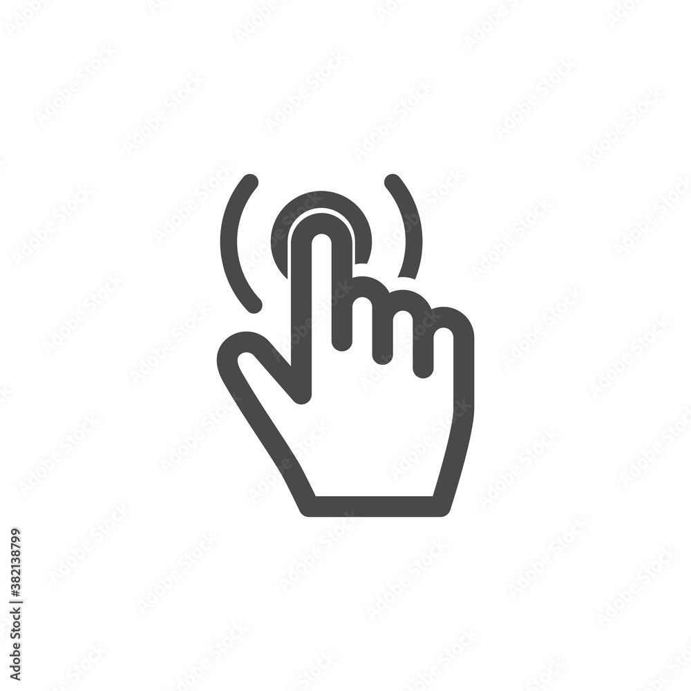 Touch vector icon isolated on white background Touch vector icon isolated on white background