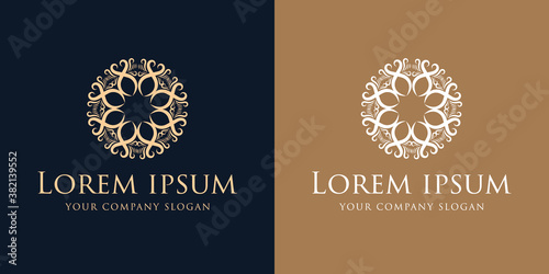 Royal luxury floral vintage logo template vector