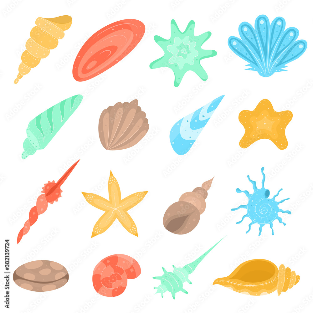 Set of seashells.Vector illustration. Set of seashells.Vector illustration.