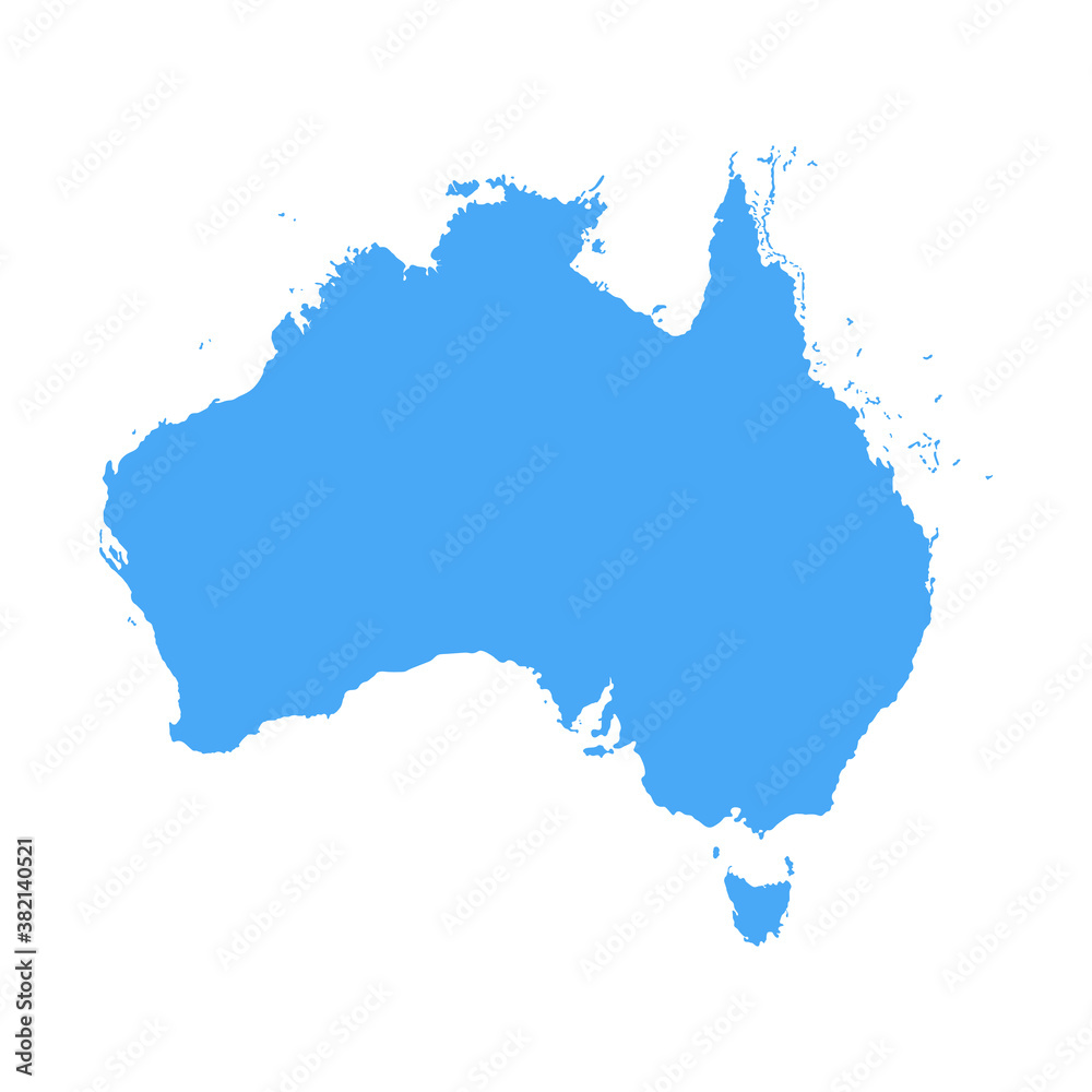 Australia Map - Vector Solid Contour Australia Map - Vector Solid Contour