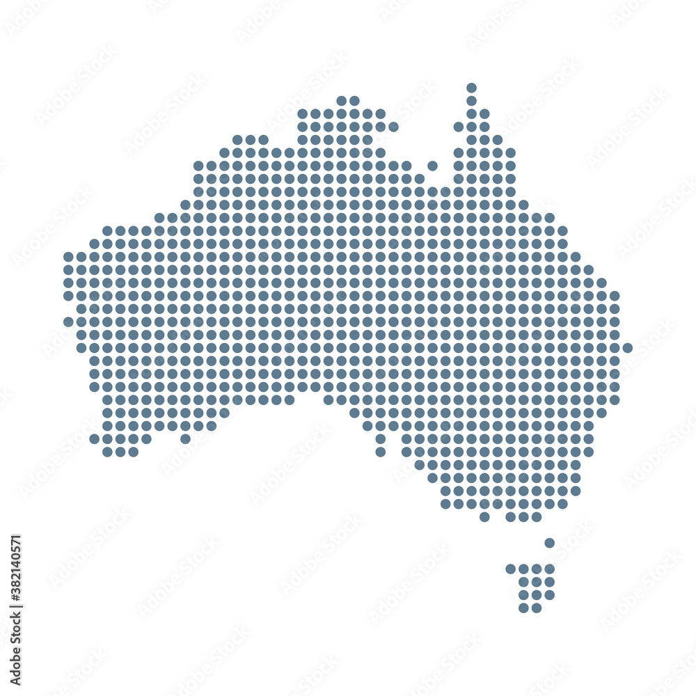 Australia Map - Vector Pixel Solid Contour