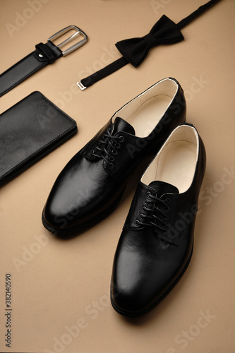 Male shoes. Derby. Men s fashion leather shoes