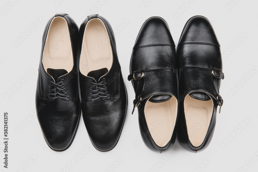 Male shoes. Men's fashion leather shoes Monk and Derby