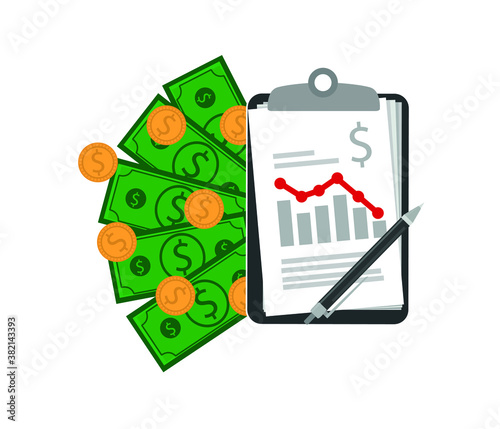economy and finance concept. Financial performance, statistics report, productivity, mutual fund, return on investment
