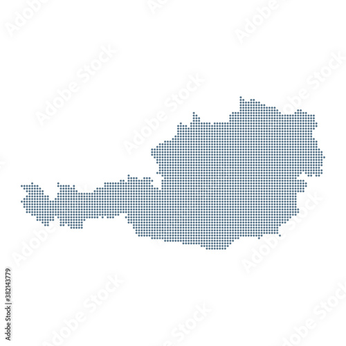 Austria Map - Vector Pixel Solid Contour