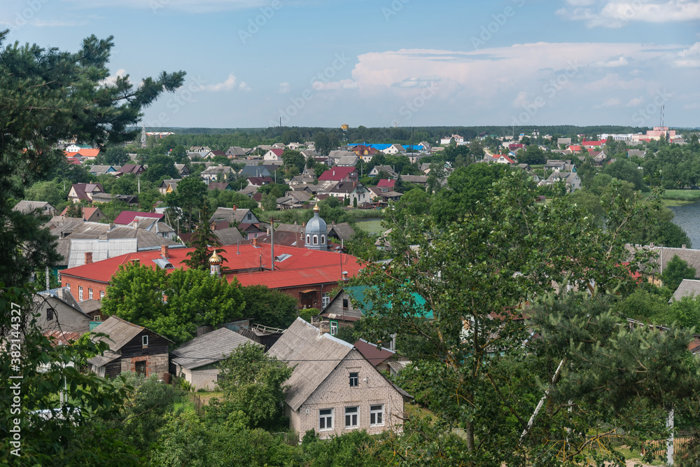 Obraz premium Aerial view of Braslaw town. Vitebsk Region, Belarus