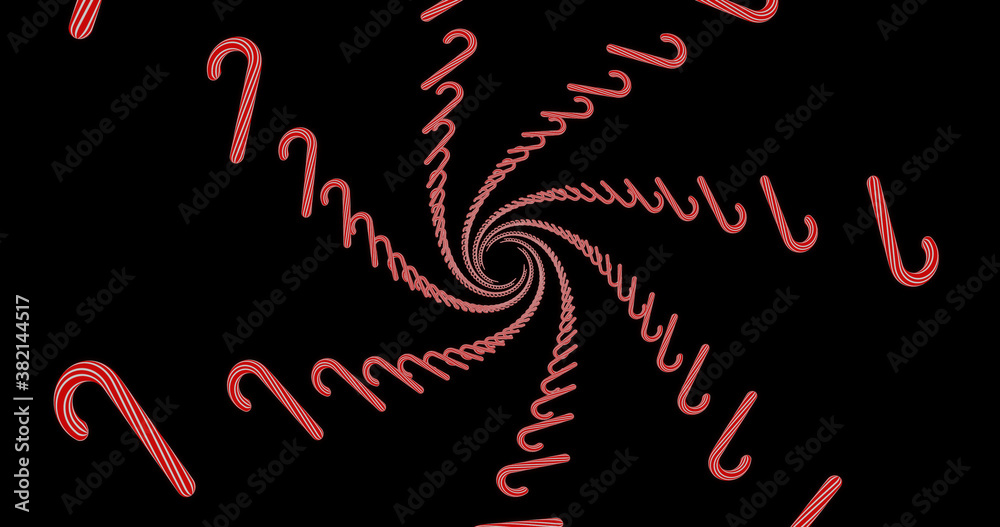 Render with swirl of red and white christmas candies Render with swirl of red and white christmas candies