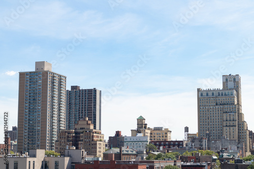 Brooklyn Heights Skyline with Skyscrapers and Rooftops in New York City