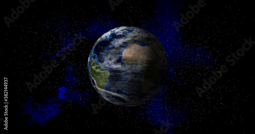 Fototapeta Naklejka Na Ścianę i Meble -  World earth planet spin in space universe with star galaxy hand hold abstract concept of futuristic connect worldwide global network business digital transport technology Globe image furnished by NASA