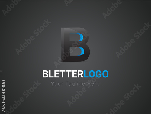 3D letter logo. 3D B alphabet logo design template. B letter logo in 3D