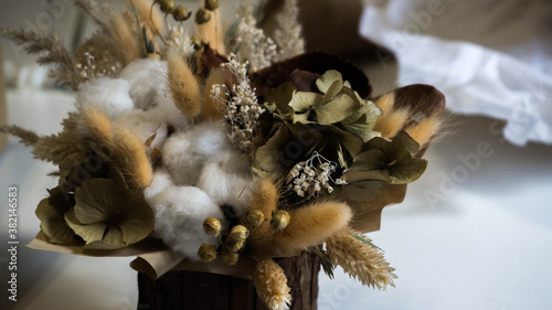 beautiful composition of dried flowers photo