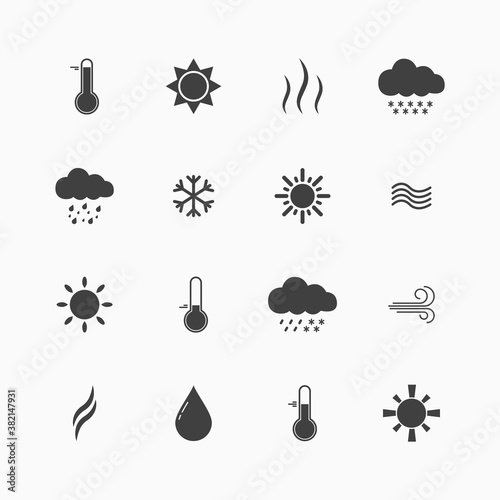 Set weather icons. Weather forecast icons. Vector