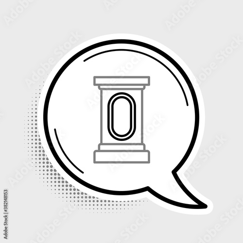 Line Stage stand or debate podium rostrum icon isolated on grey background. Conference speech tribune. Colorful outline concept. Vector.