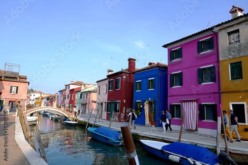 Colorful buildings in Burano island, Venice, Italy 