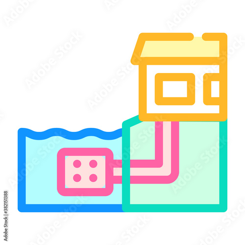 house water treatment color icon vector illustration