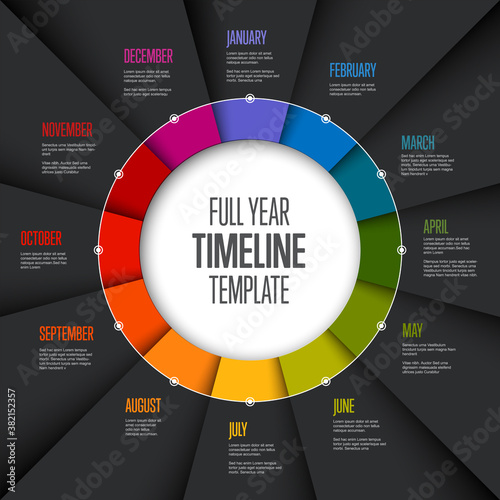 Infographic full year timeline template photo