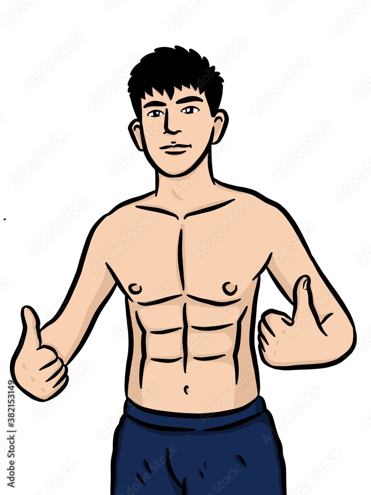 Fototapeta premium cartoon cute man on white background