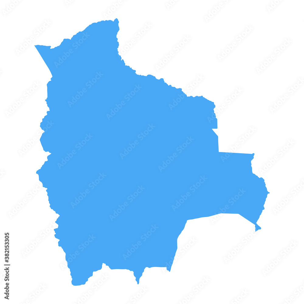 Bolivia Map - Vector Solid Contour Bolivia Map - Vector Solid Contour