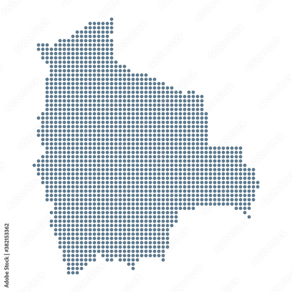Bolivia Map - Vector Pixel Solid Contour
