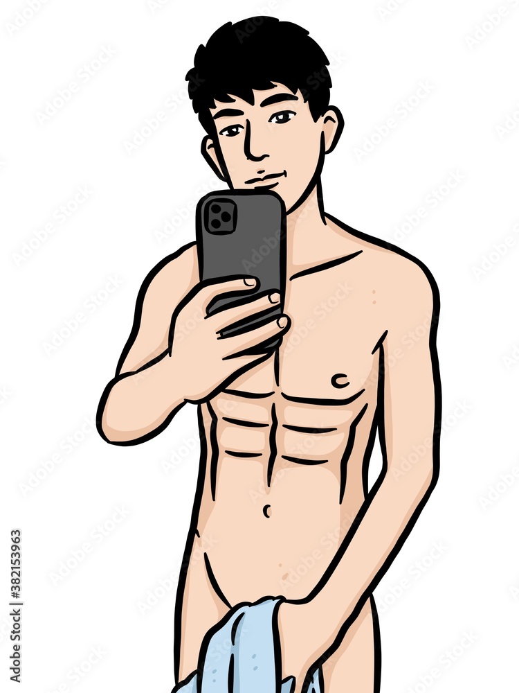 Fototapeta premium cartoon cute man on white background