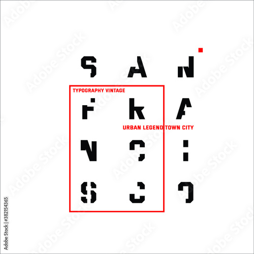 san francisco typography vintage urban legend
