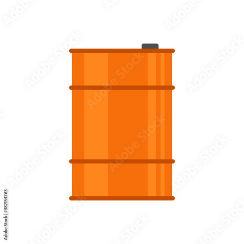 Orange oil barrel on white background
