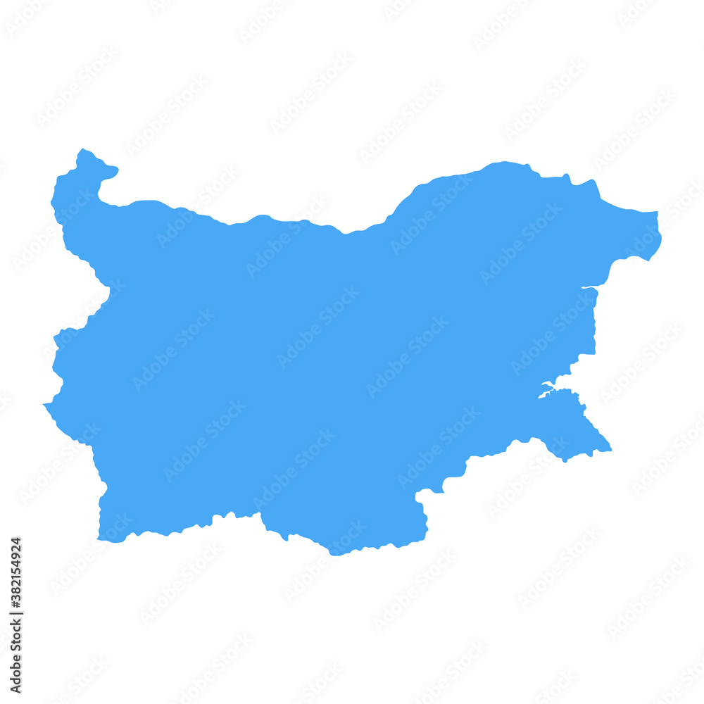 Bulgaria Map - Vector Solid Contour