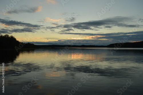 Sunset in the beautiful Finnish Lake District  Finland