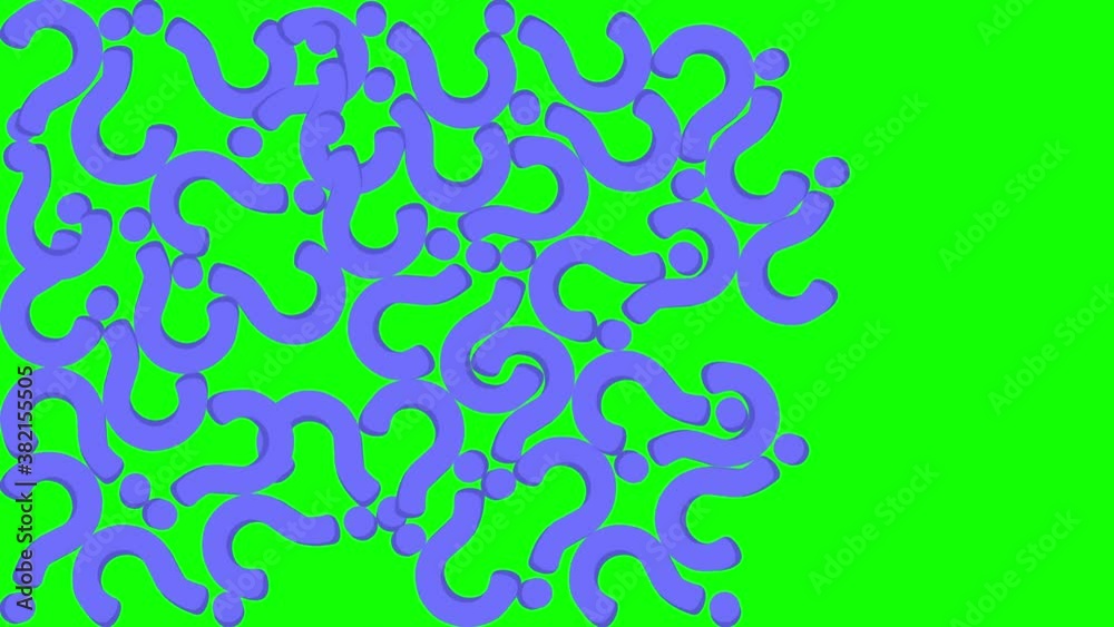 Vertical animation of question mark symbol falling from above on green screen chroma key Vertical animation of question mark symbol falling from above on green screen chroma key